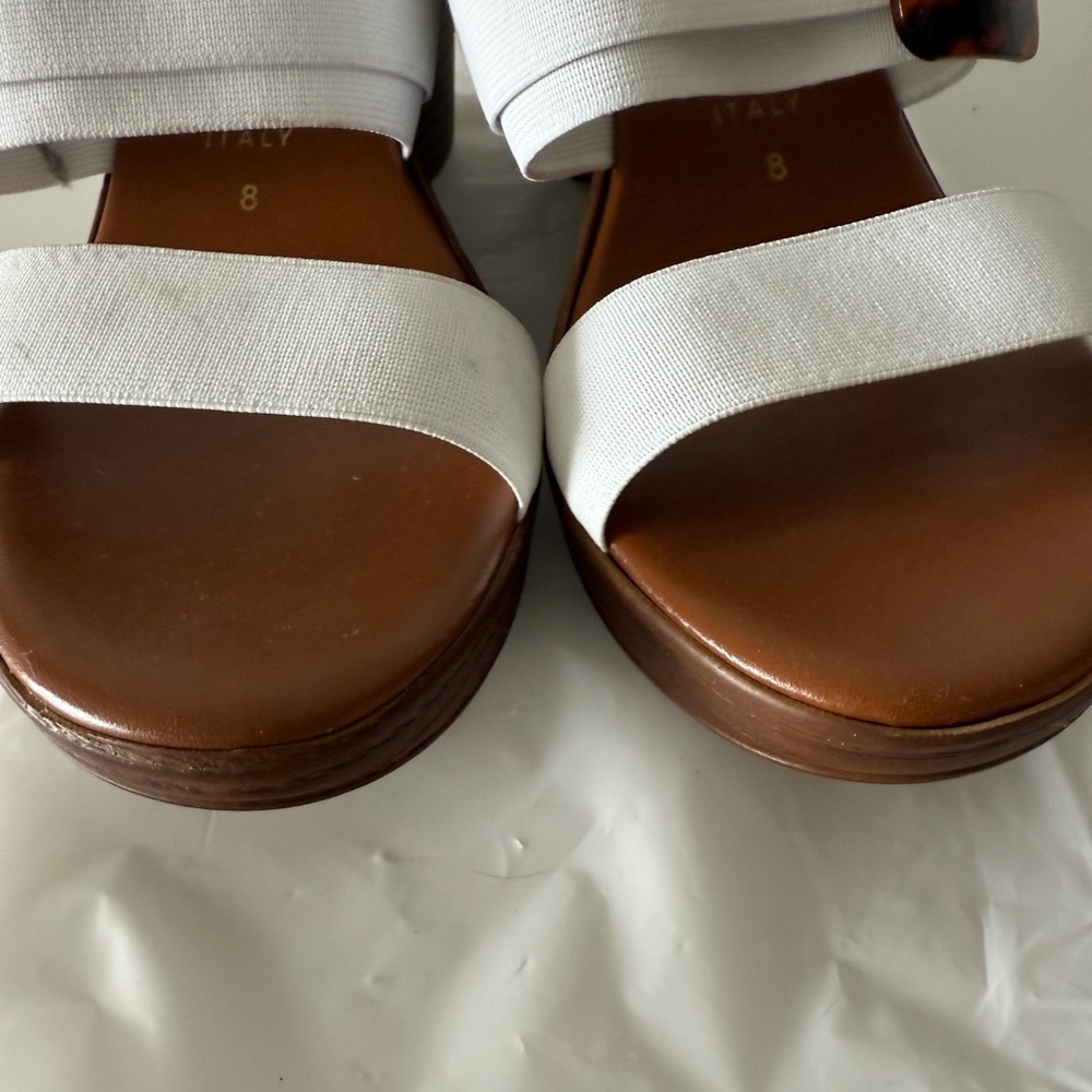 NWOT White Wedge Sandals - Picture 2 of 5